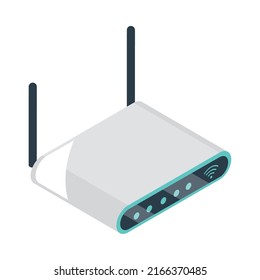 router wifi technology icon isometric style