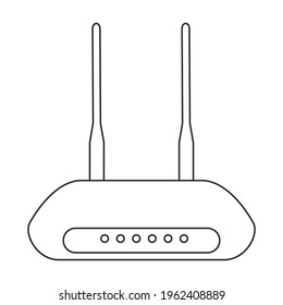 Router wifi vector outline icon. Vector illustration router wireless on white background. Isolated outline illustration icon of wireless wifi.