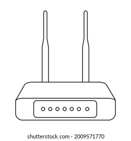 Router wifi vector outline icon. Vector illustration router wireless on white background. Isolated outline illustration icon of wireless wifi.