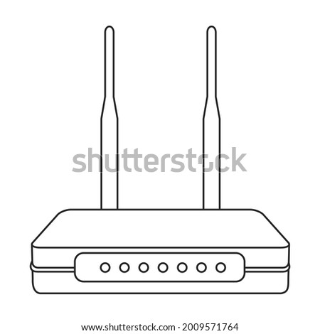 Router wifi vector outline icon. Vector illustration router wireless on white background. Isolated outline illustration icon of wireless wifi.