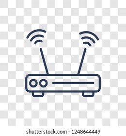 Routers icon. Trendy linear Routers logo concept on transparent background from Technology collection