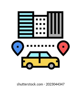 routes driving school color icon vector. routes driving school sign. isolated symbol illustration