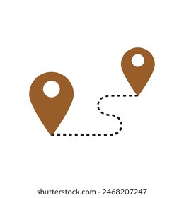 routes with map pointer, icon