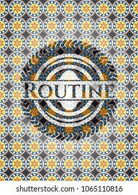  Routine arabesque emblem. arabic decoration.