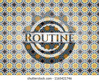 Routine arabesque style badge. arabic decoration.