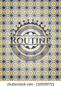  Routine arabic emblem background. Arabesque decoration.