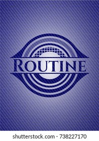 Routine badge with denim background