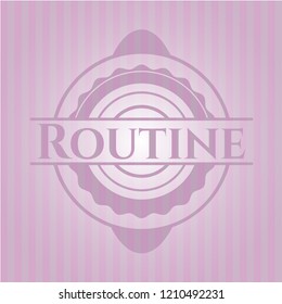 Routine badge with pink background