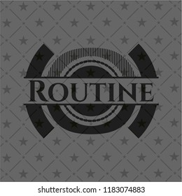Routine black emblem. Vintage.