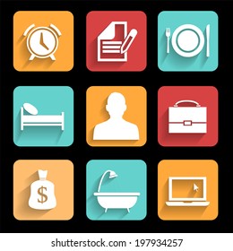 A routine of a businessman. Modern business. Can be used for icon, template, diagram