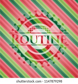 Routine christmas emblem background.