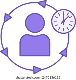 Routine Colored Icon. Vector Icon of Human Daily Routine. Schedule by Time. Lifestyle Concept