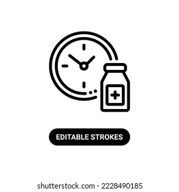 routine drug medicine icon, editable stroke