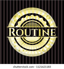 Routine gold badge or emblem