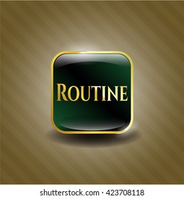 Routine golden emblem or badge