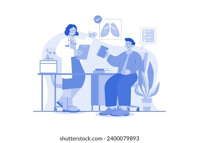 Routine Health Checkup Illustration concept on white background