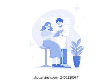 Routine health checkup Illustration concept on white background