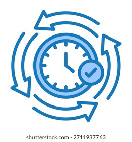Ícone de Rotina Azul Dualtone Design Vetor Ilustração