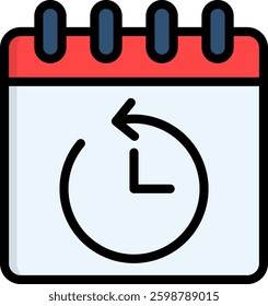 Routine Icon Lineal Color Vector Illustration