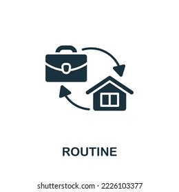 Routinesymbol. Einfarbiges Symbol für menschliche Produktivität für Vorlagen, Webdesign und Infografiken