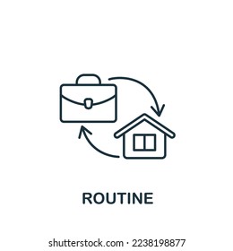 Routine icon. Monochrome simple Human Productivity icon for templates, web design and infographics