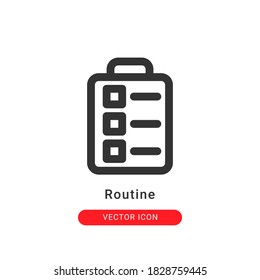 routine icon vector illustration. routine icon outline design.