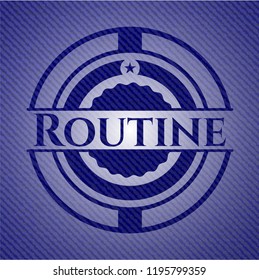 Routine jean or denim emblem or badge background