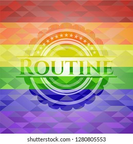 Routine lgbt colors emblem 