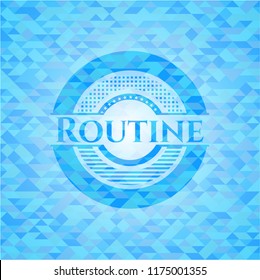 Routine light blue mosaic emblem