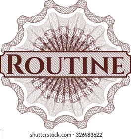 Rosette de estilo de dinero de rutina