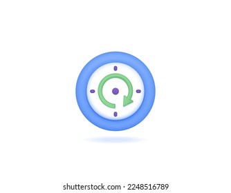 routine payments or recurring payments. scheduled and automatic updates. automatic refresh and synchronization. icon or symbol of clock and rotation. 3d timers. 3d and realistic concept design. vector