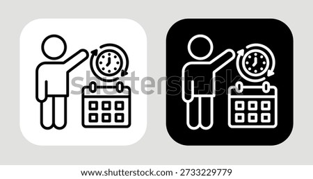 Routine Preference Icon In Black and White Line Style