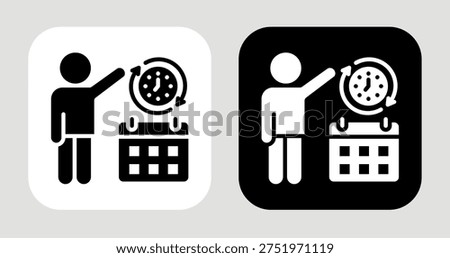 Routine Preference Icon In Black and White Glyph Style