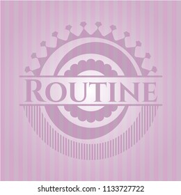 Routine realistic pink emblem