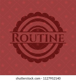 Routine red emblem. Retro