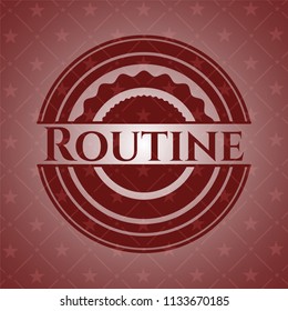 Routine red emblem. Retro