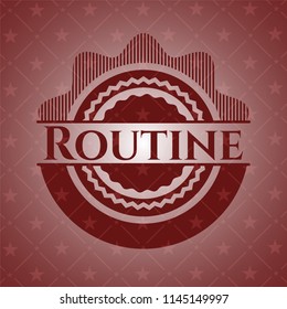 Routine red emblem. Retro