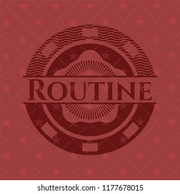 Routine red emblem. Retro
