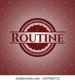 Routine red emblem. Vintage.