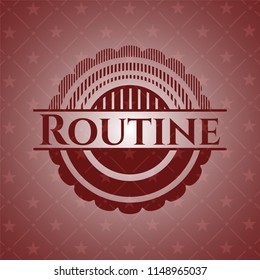 Routine red emblem. Vintage.