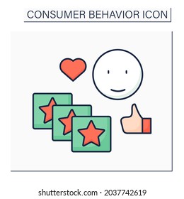 Routine response color icon. Buying same products everyday. Purchased without thought.Consumer behavior concept. Isolated vector illustration 