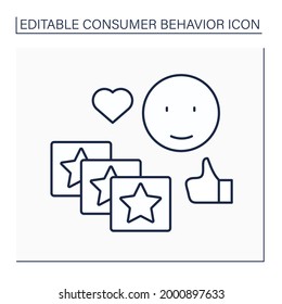 Routine response line icon. Buying same products everyday. Purchased without thought.Consumer behavior concept. Isolated vector illustration. Editable stroke