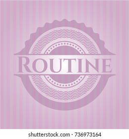 Routine retro pink emblem