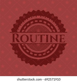 Routine retro red emblem