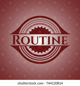Routine retro red emblem