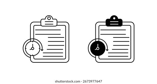 Ícone de conjunto de rotina com ilustração de estoque de vetor de fundo branco