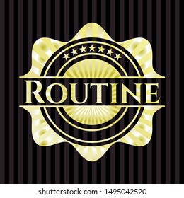 Routine shiny badge. Vector Illustration. Detailed.