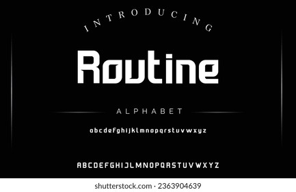 Routine Sport Modern Italic Alphabet Font. Typography urban style fonts for technology, digital, movie logo design. vector illustration