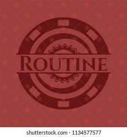 Routine vintage red emblem
