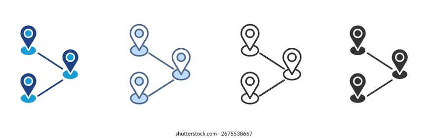 Routing Icon Set Multiple Style Collection
